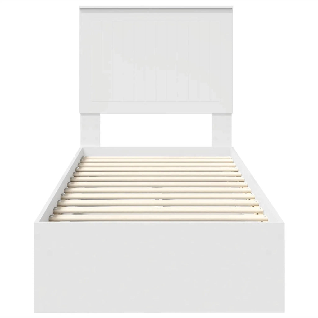 Letto con Contenitore Bianco 75 x 190 cm Legno multistrato