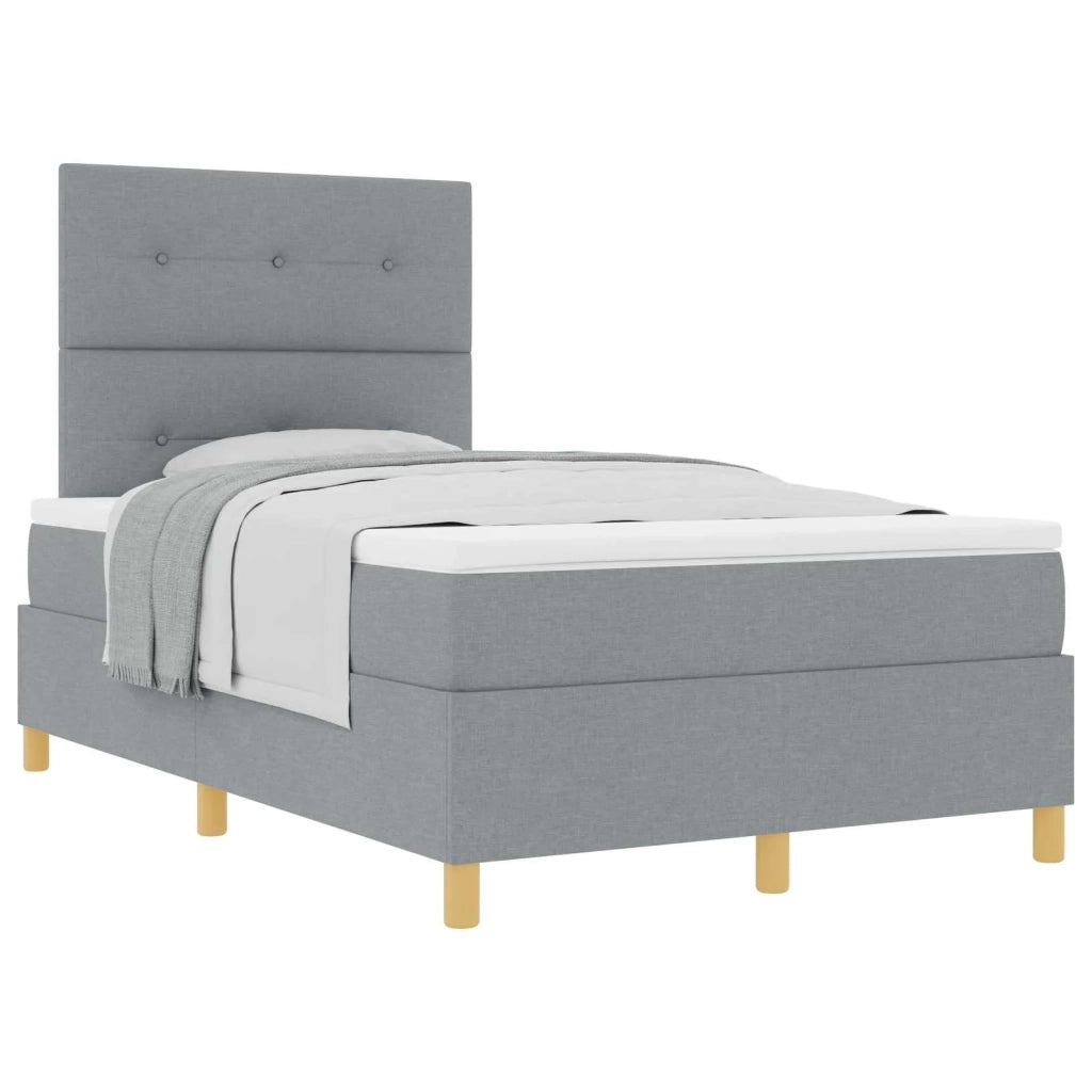 Letto a molle con materasso Grigio chiaro 120 x 190 cm Tessuto 3339602