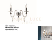 APPLIQUE DIDO 2 LUCI FUME' E ORO ATTACCO E14 L.35CM
