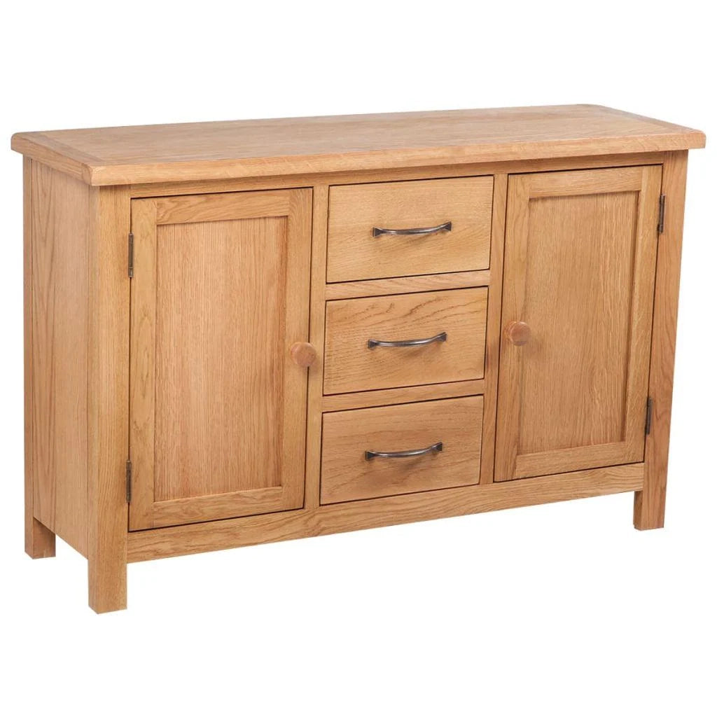 Buffet credenza mobiletto consolle mobile contenitore con 3 cassetti 110 cm legno massello di rovere 4402244
