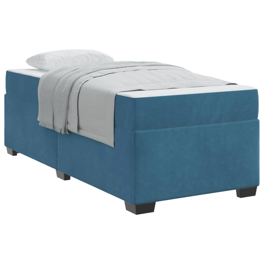 Struttura del letto con materasso Blu Scuro 90 x 200 cm Tessuto