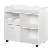 Carrello porta stampante ¨C zephmum ¨C 80x40x72 cm in legno bianco