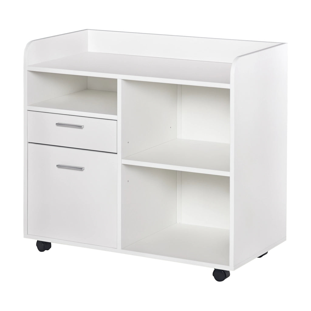 Carrello porta stampante ¨C zephmum ¨C 80x40x72 cm in legno bianco