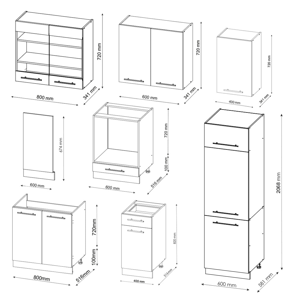 Cucina componibile Fame-Line Bordeaux lucido/Bianco 300 cm, PL Marmo Vicco