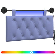 Testiera | Testata sospesa Con luce LED Blu jeans Tessuto