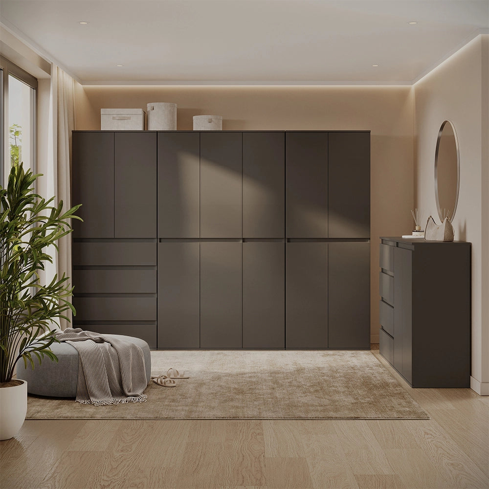 Vicco Armadio multifunzione Antracite 111 x 191.5 cm con 6 porte