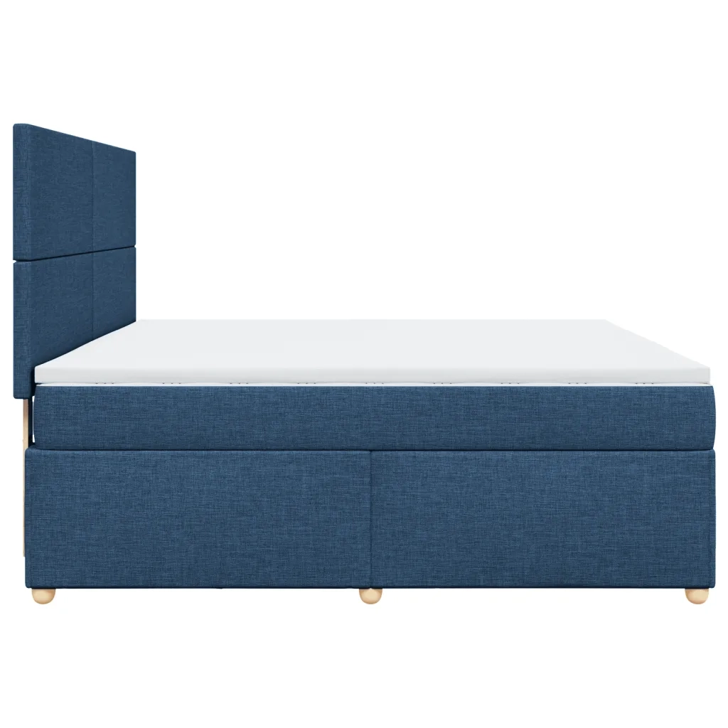 vidaXL Giroletto a Molle con Materasso Blu 180x200 cm in Tessuto