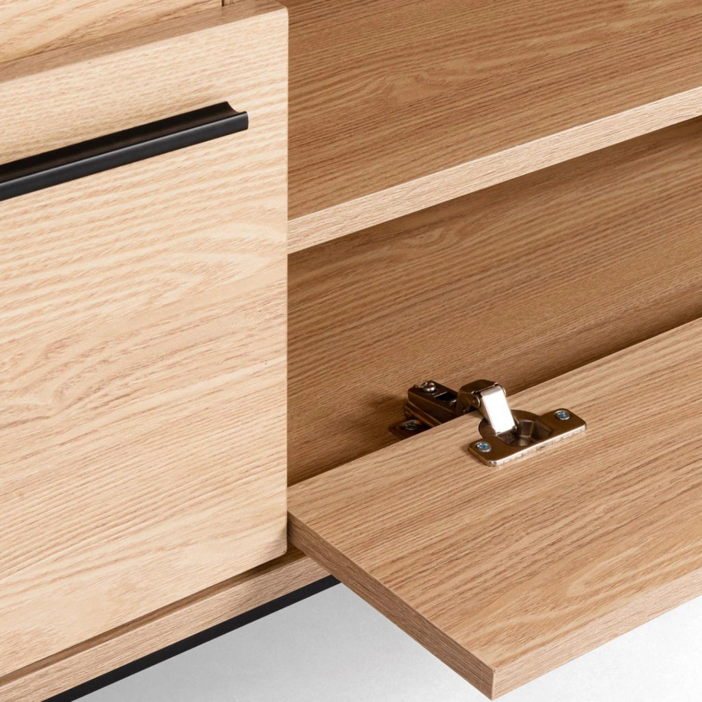 IDMarket - Porta TV SEATTLE da 180 cm con contenitori dal design industriale