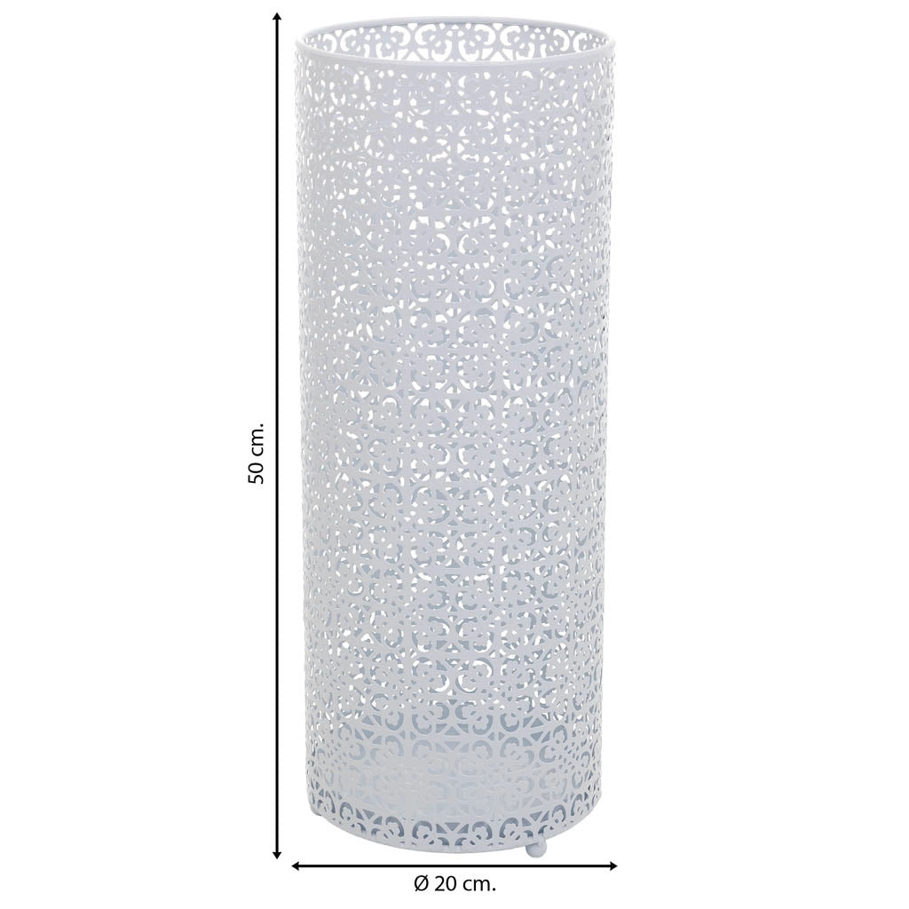 Portaombrelli tondo in metallo bianco d20x50h