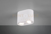 COOKIE CILINDRO 2 SPOTS ORIENTABILI BIANCO L. 17,8CM H. 12,5CM 2 LUCI ATTACCO GU10
