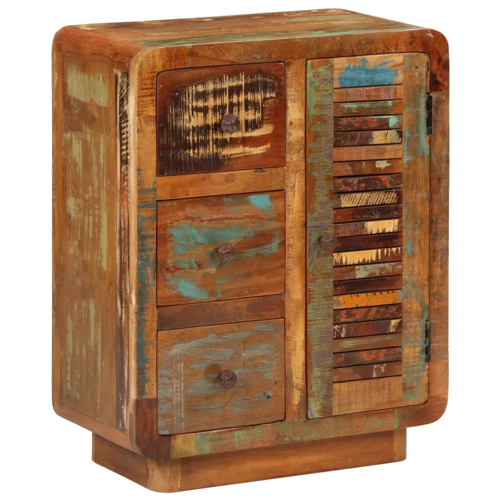 Credenza con 3 Cassetti 55x30x70 cm Legno Massello di Recupero 352026