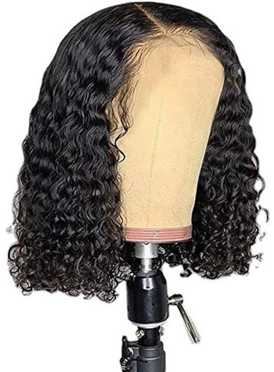 Pruik 14 Pollici - Capelli Umani - Pre-stilati - Nero - Ondulati - Densità Naturale 150%