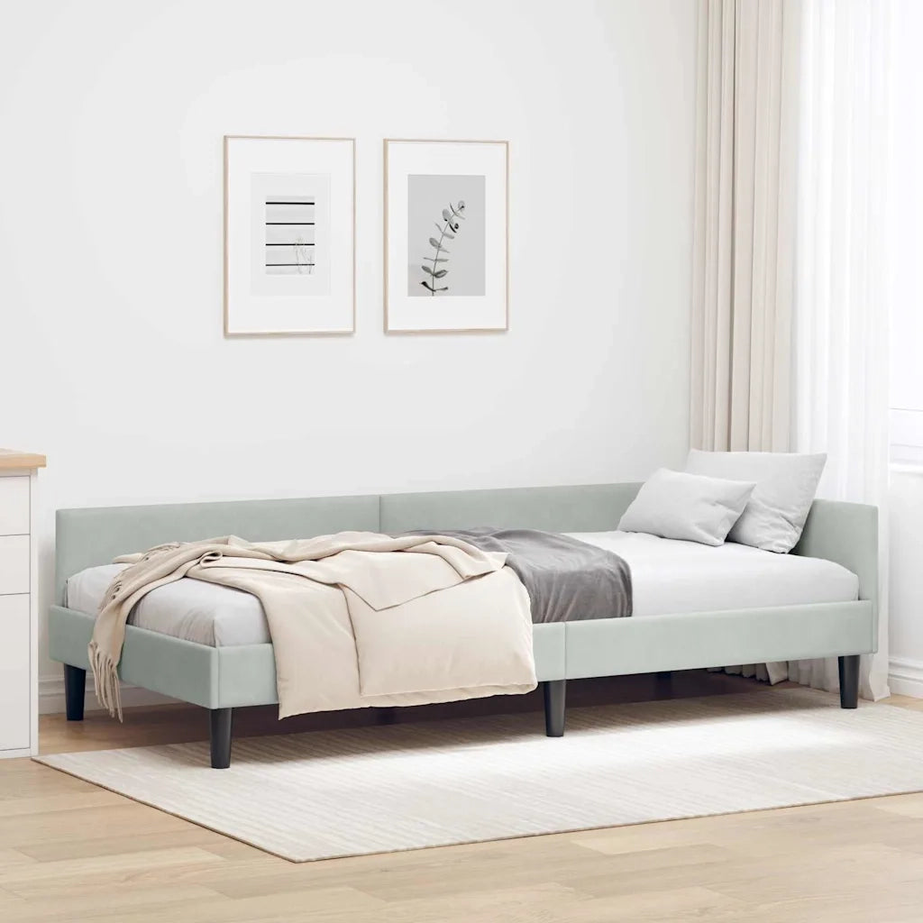Cornice del letto ad angolo Grigio chiaro 90 cm x 200 cm 42016154