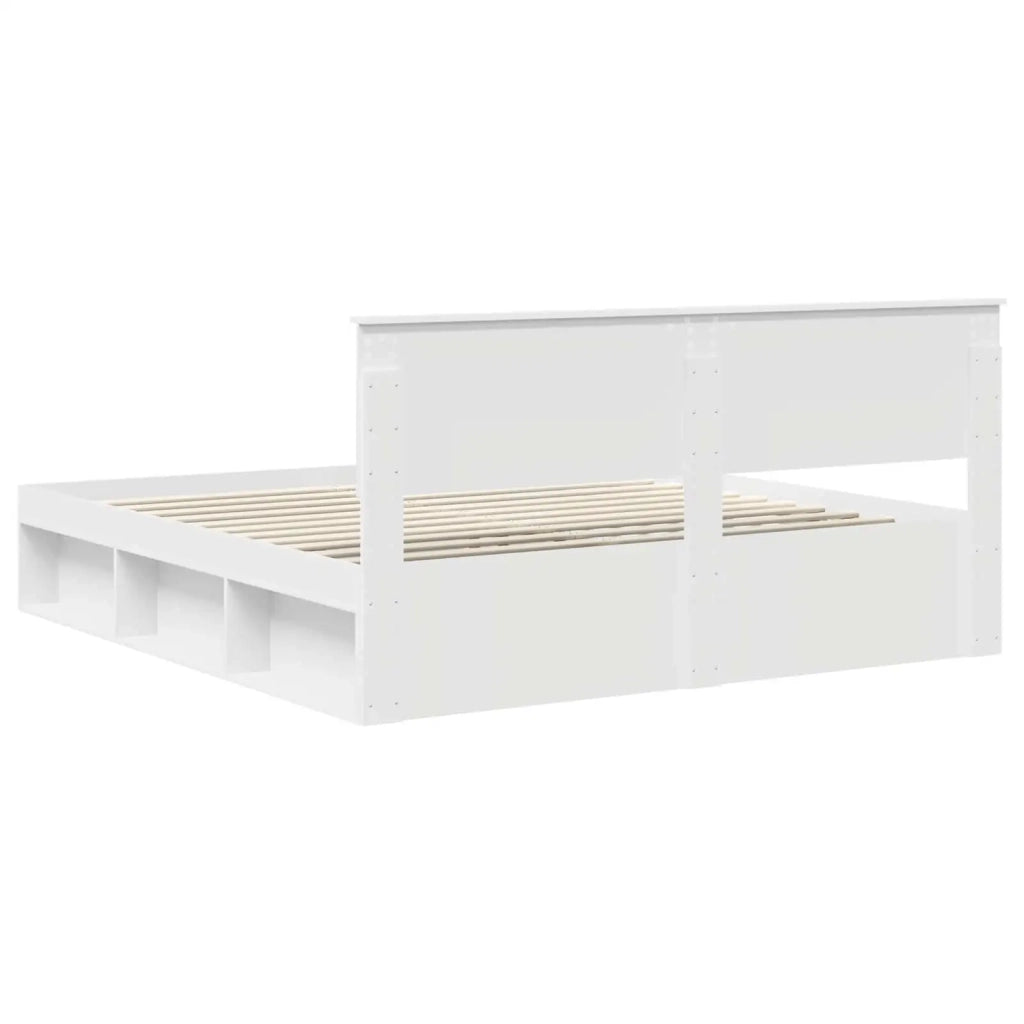 Struttura del letto Bianco 200 x 200 cm Legno multistrato 3407832