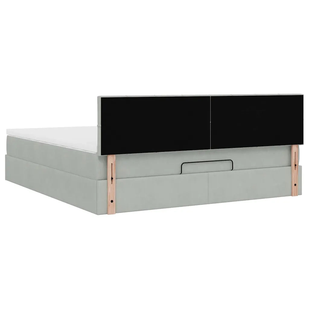 Struttura Letto Pouf con Materasso 180x200 cm in Velluto 3312638