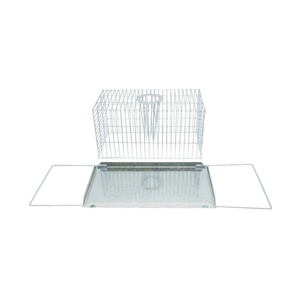 Trappola metallica a gabbia per ratti e topi, dimensioni 31x15x16,5 cm.