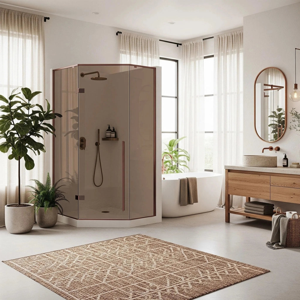 Cabina Doccia Diamond 90x90 Copper Brush con piatto doccia Diamond