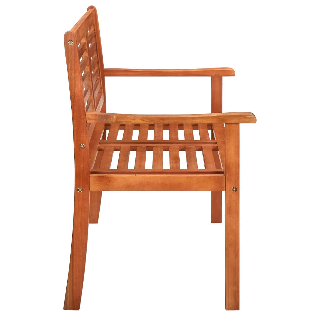 Panchina da Giardino 2 Posti e Cuscino 120cm Massello Eucalipto 3060982