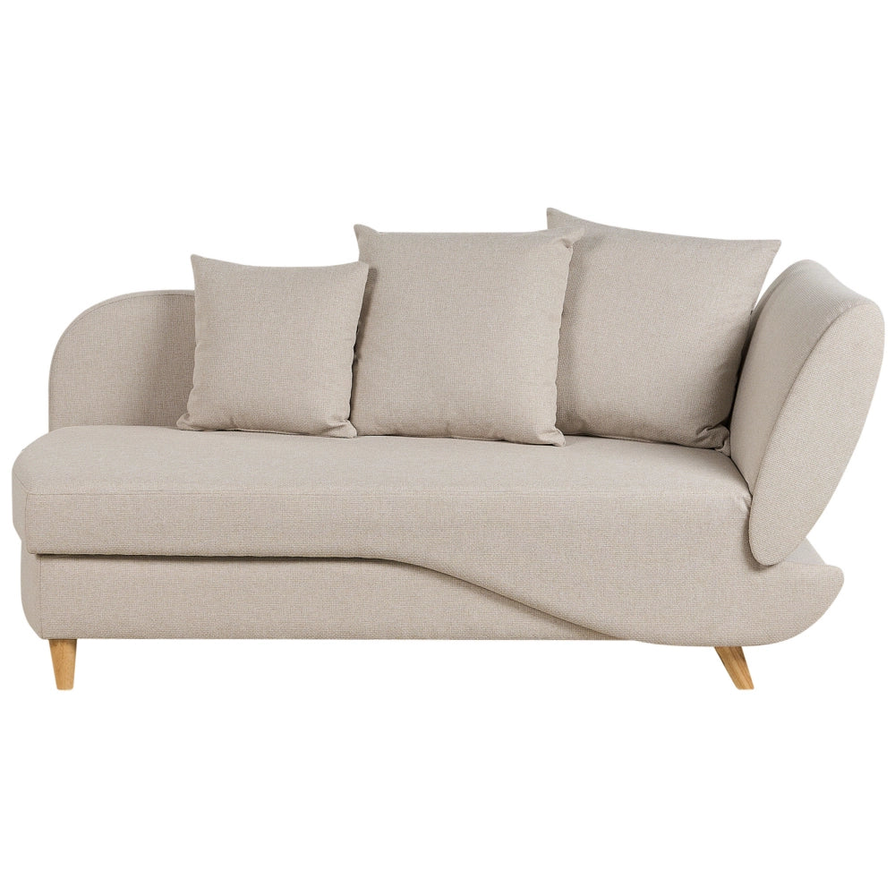 Chaise Longue in tessuto beige lato destro con contenitore stile moderno glamour salotto camera da letto