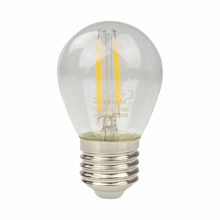 Lampadina LED Filament G45 E27 2W 2700K 240lm Ecolight