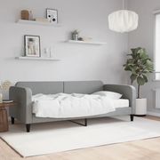 Divano Letto con Materasso Grigio Chiaro 90x190 cm in Tessuto 3196808