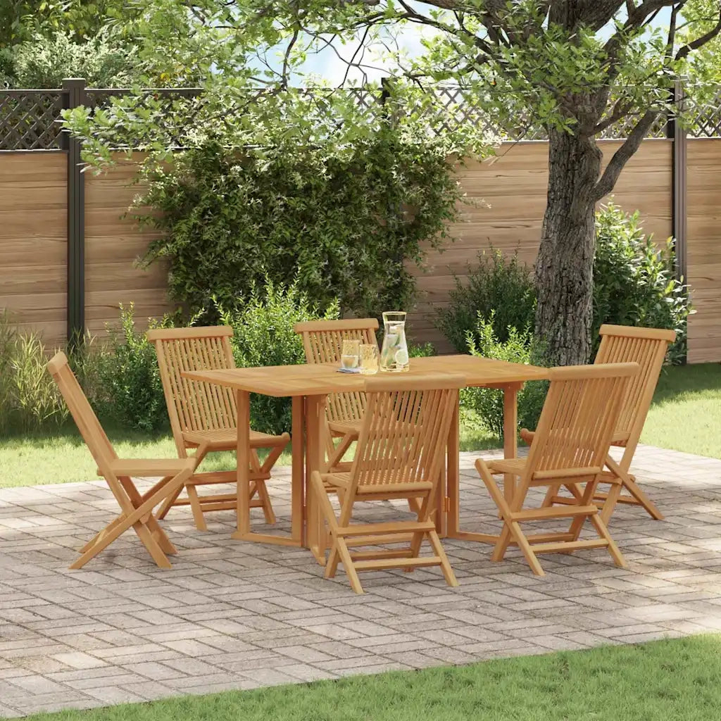 Set da Pranzo per Giardino 7 pcs Marrone Legno di teak solido 3155338