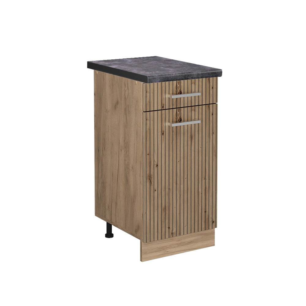 Vicco Mobiletto base per cucina Rovere artigianale 40 cm , PL Antracite