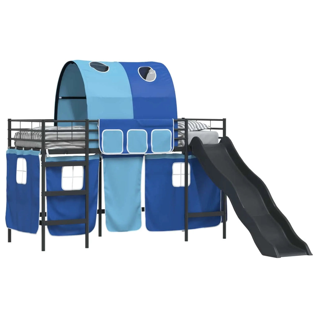 Struttura del letto loft per bambini Nero e Blu 100 x 190 cm