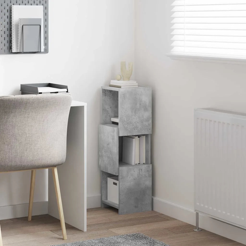 Mobile angolare Grigio cemento 25,5x25x80cm Legno multistrato 889816