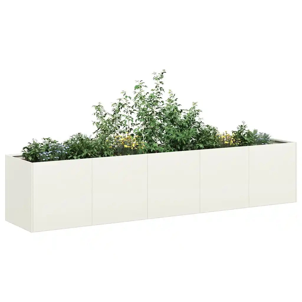 Fioriera Bianca 200x40x40 cm in Acciaio Laminato a Freddo 860683