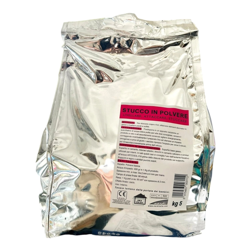 Stucco in Polvere Bianco Briko Line 5 kg  Miglior Stucco per Rasature e Cartongesso