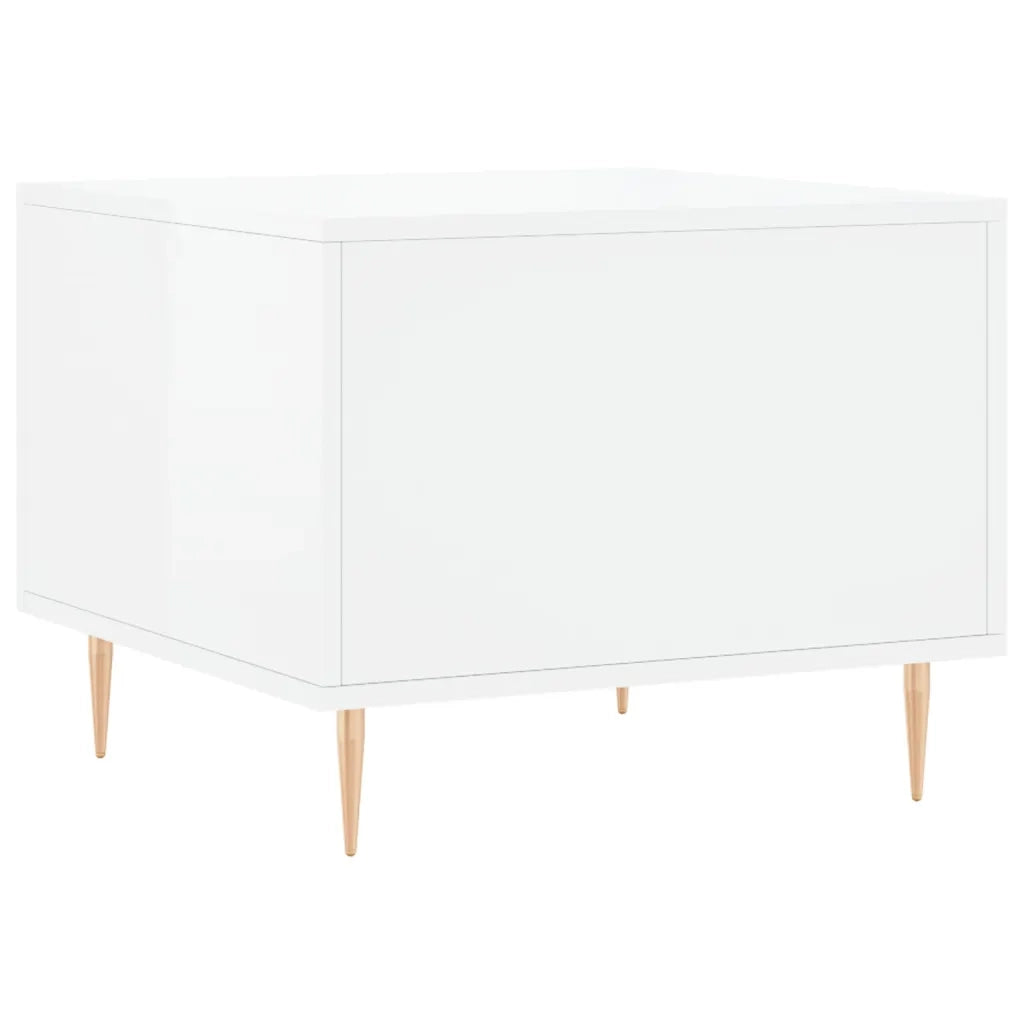 2 pz Tavolini salotto | Tavolino da caff¨¨ | Tavolino da Soggiorno Bianco Lucido 50x50x40cm Legno Multistrato