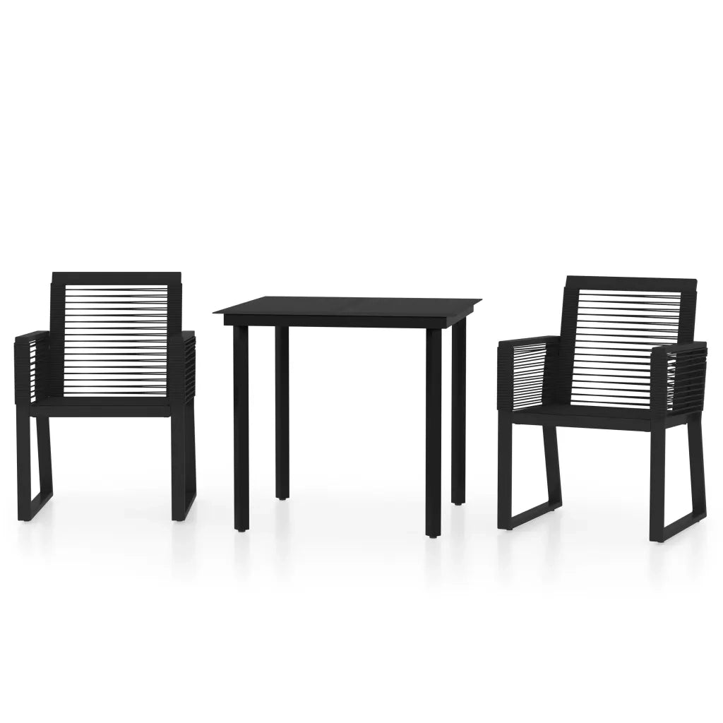 Set Mobili da Pranzo per Giardino 3 pz | Set Salotto da Giardino Nero