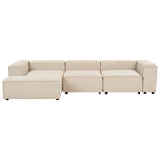 Divano modulare in tessuto beige 3 posti lato destro Gambe nere Soggiorno moderno