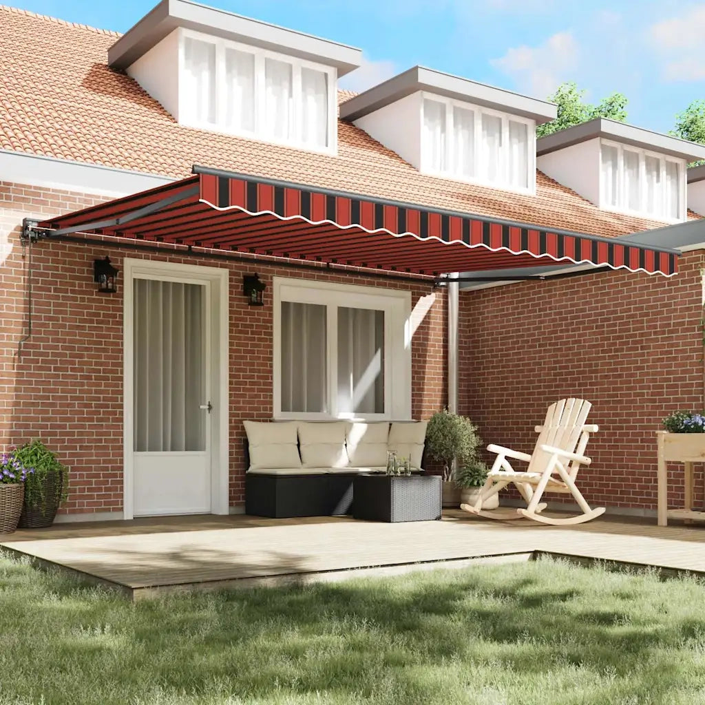 vidaXL Tenda Retrattile Arancione e Marrone 450x300 cm Tessuto