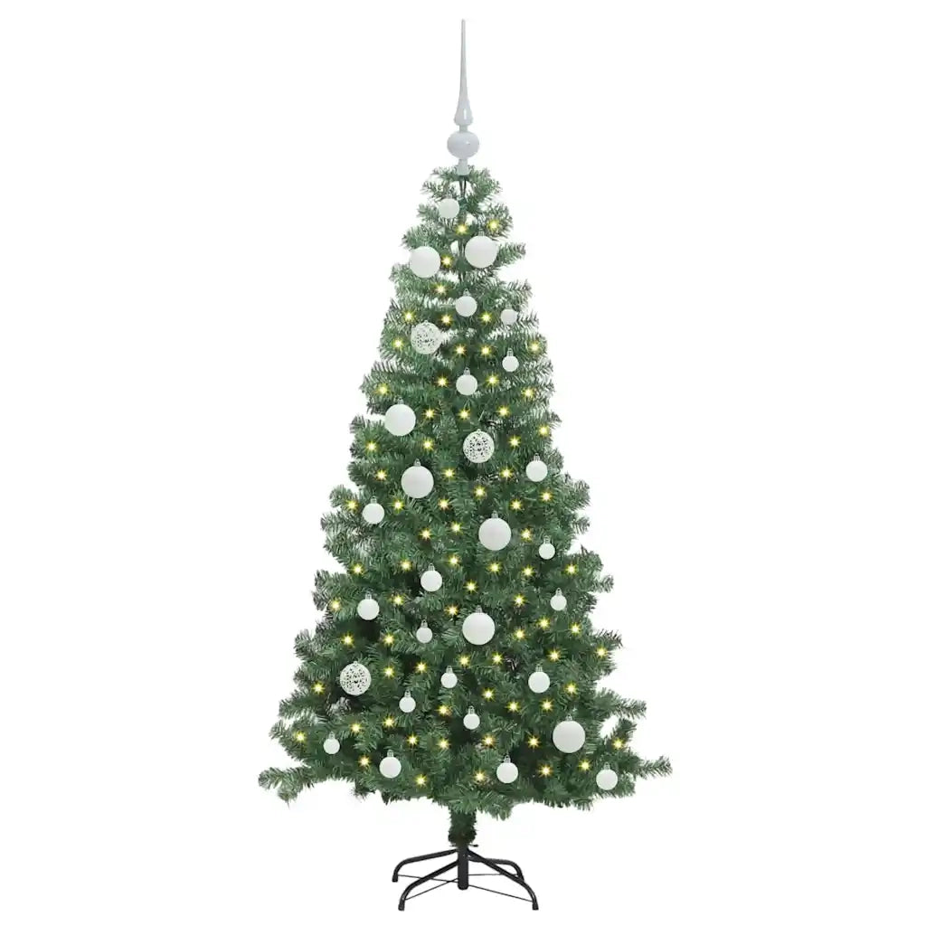 Albero di Natale con 150 LED con supporto Verde 120 cm PVC 3396361