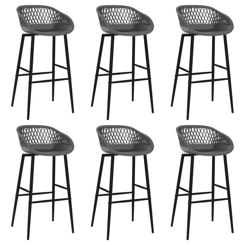 vidaXL Set da Bar 7 pz Nero e Grigio