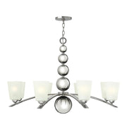 Lampadario Contemporaneo Zelda Acciaio Nichel Lucido Vetro 8 Luci E27