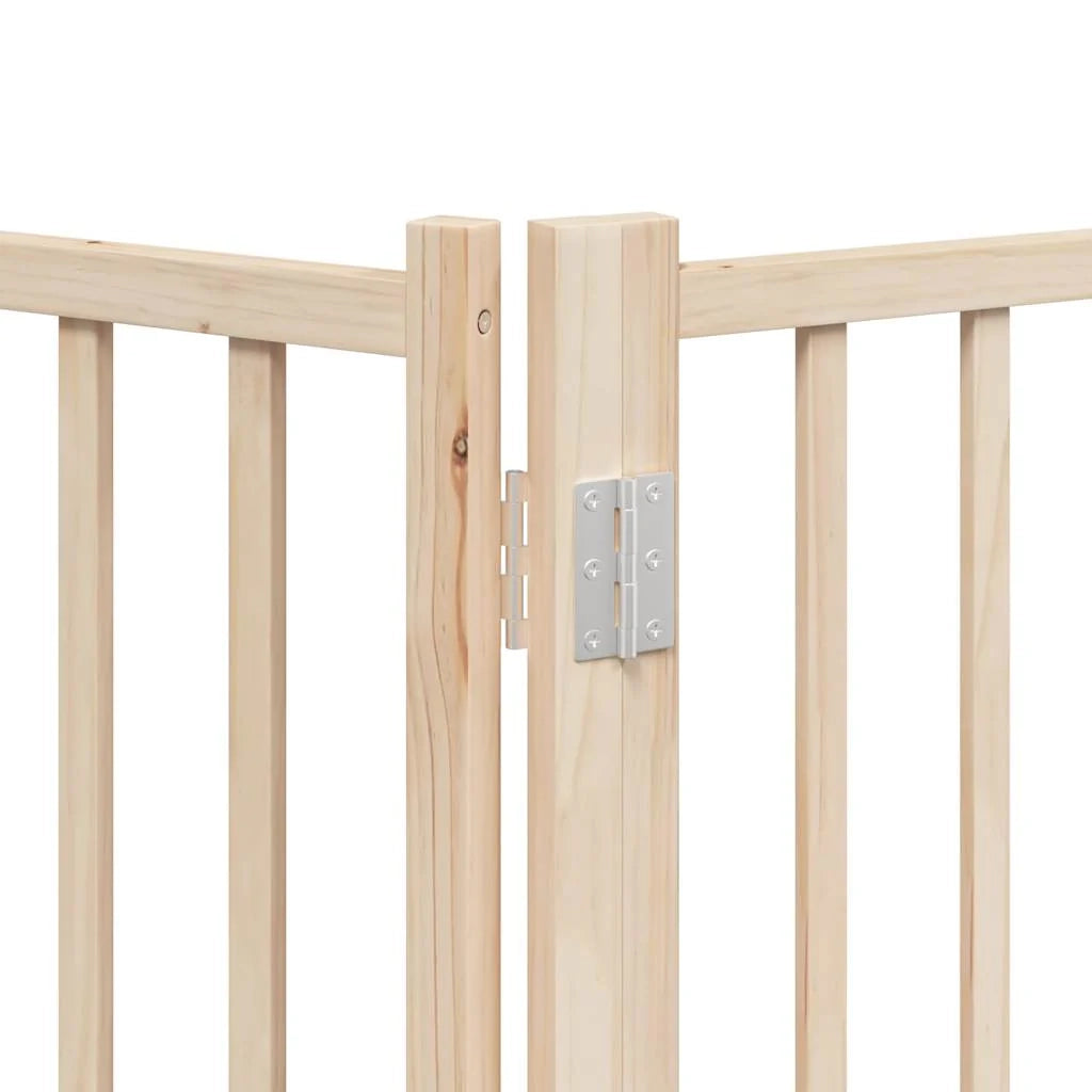 Cancelletto di sicurezza per animali domestici porta pieghevole 8 pannelli legno di pioppo marrone 02_0023241