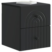 Set di 2 Comodini | Armadio da Notte | Mobiletto da notte a muro Nero 33 x 34,5 x 40 cm