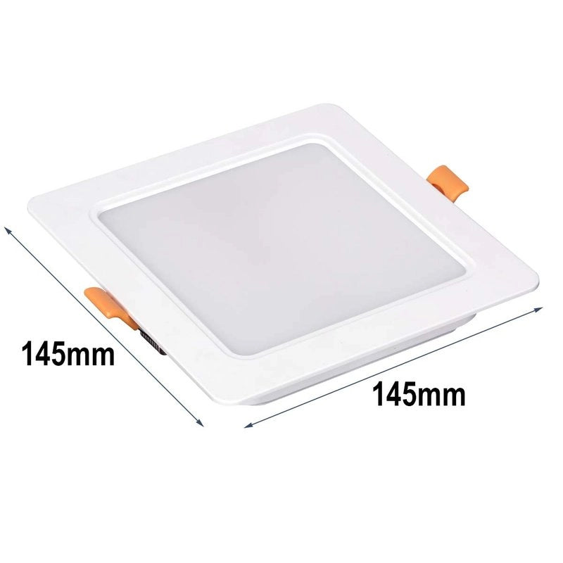 Faretto Led Da Incasso Quadrato 12W 1200LM Freddo 6000K 145X145mm Montaggio 2 In 1 Da Plafone e Da Incasso