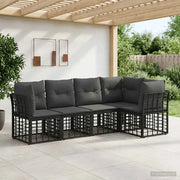 Set di divani da esterno Nero Poliestere 3437467