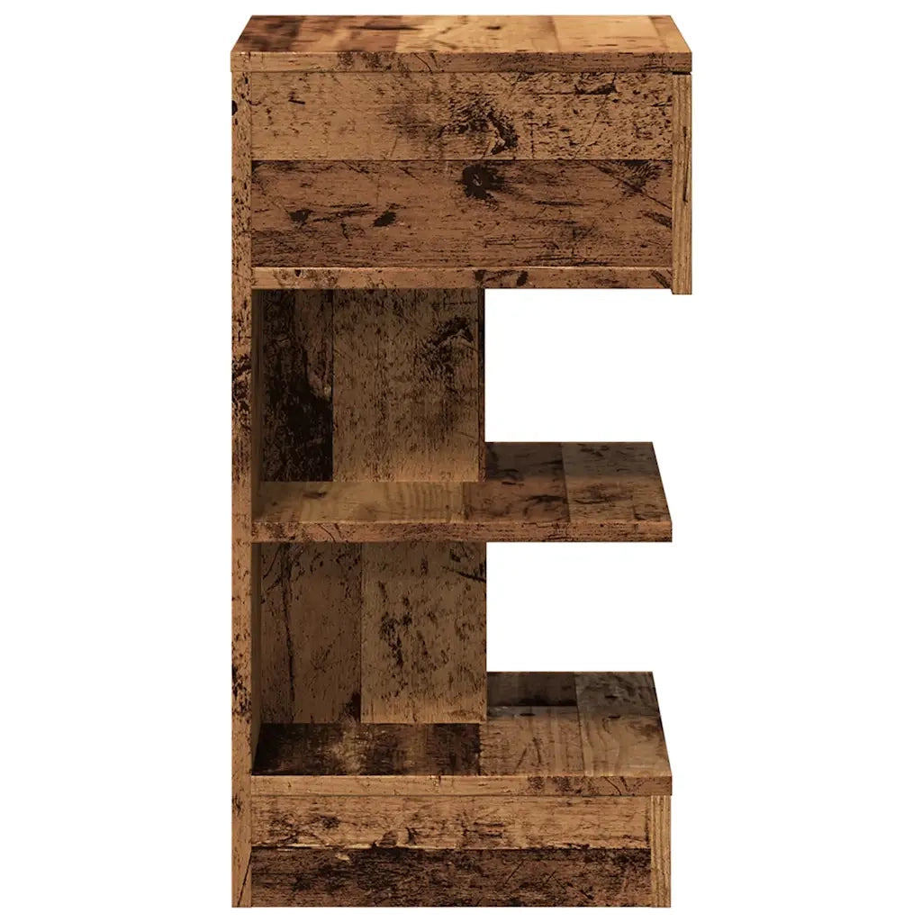 Comodini 2 pz-Set di 2 Tavolino da notte in Legno Vecchio 40x35x65 cm in Legno Multistrato