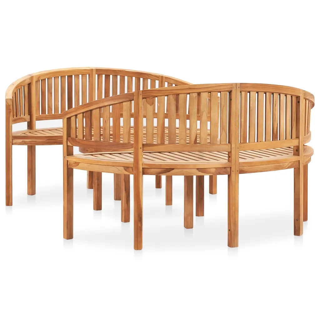 Set Salotto da Giardino 3 pz Design Curvo in Massello di Teak cod mxl 35767