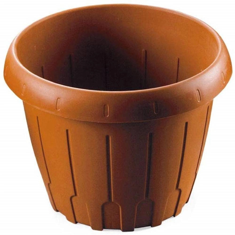 Trade Shop - Vaso Fioriera Tondo Plastica Senza Sottovaso Piante Fiori Casa Giardino 35cm 16lt -