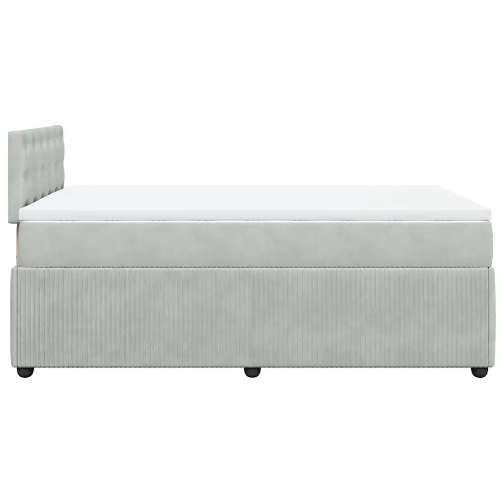 Giroletto a Molle con Materasso Grigio Chiaro 120x200cm Velluto 3287722