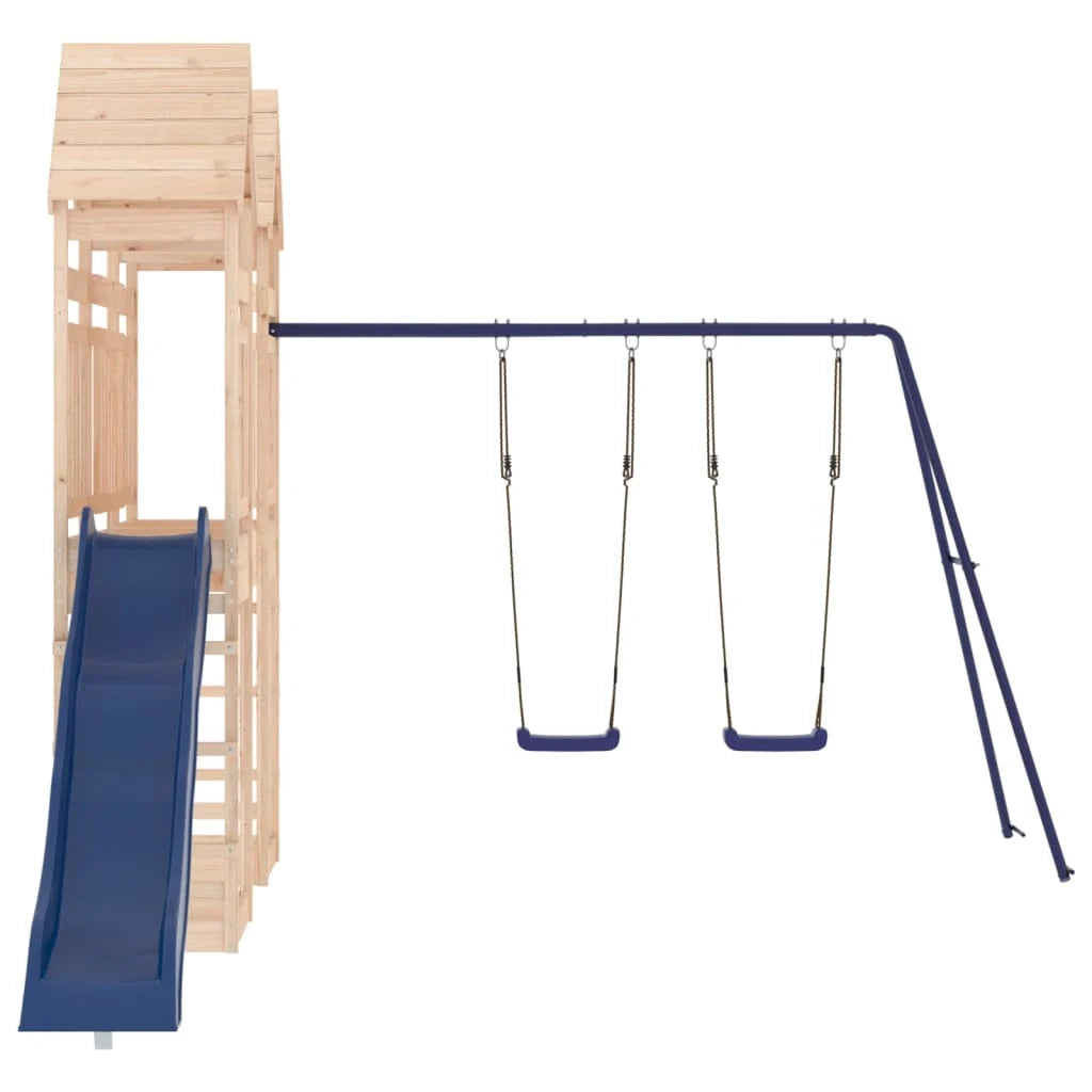 Altalene per parco giochi all'aperto scivolo altalene robuste giochi da giardino 315 x 558 x 264 cm legno di pino massiccio 02_0004786