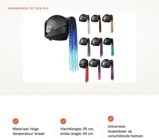 Accessorio per Casco Universale - Decorazione a Trecce - Adatto per Motocicletta o Bicicletta - Realizzato con Materiale di Alta Qualità