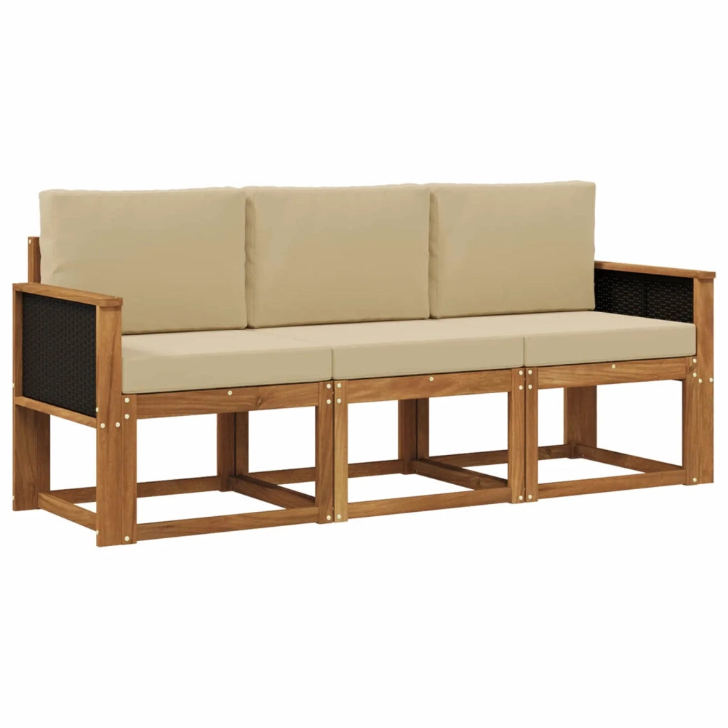Set di divani da esterno 3 pz Naturale 3384944