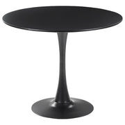 Tavolo da pranzo rotondo Nero da 90 cm con base in metallo a 4 posti da cucina
